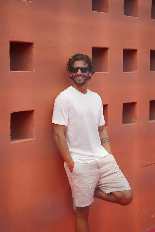 T-shirt poche blanc media pista