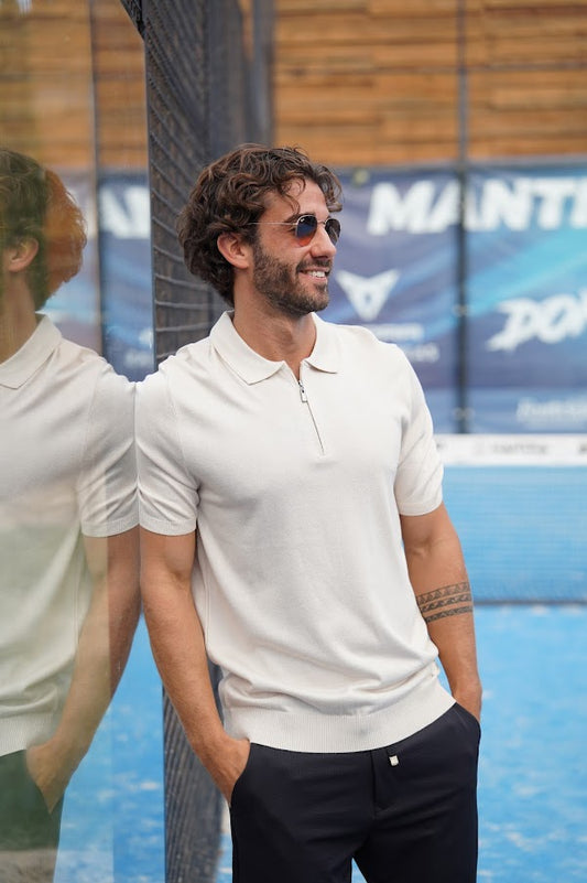 Polo maille beige P1000