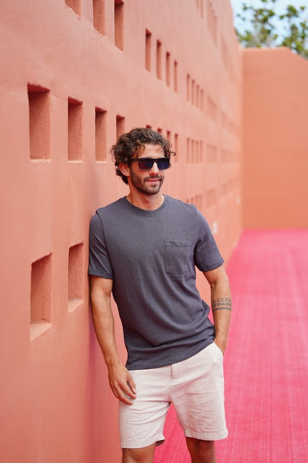 T-shirt poche anthracite media pista