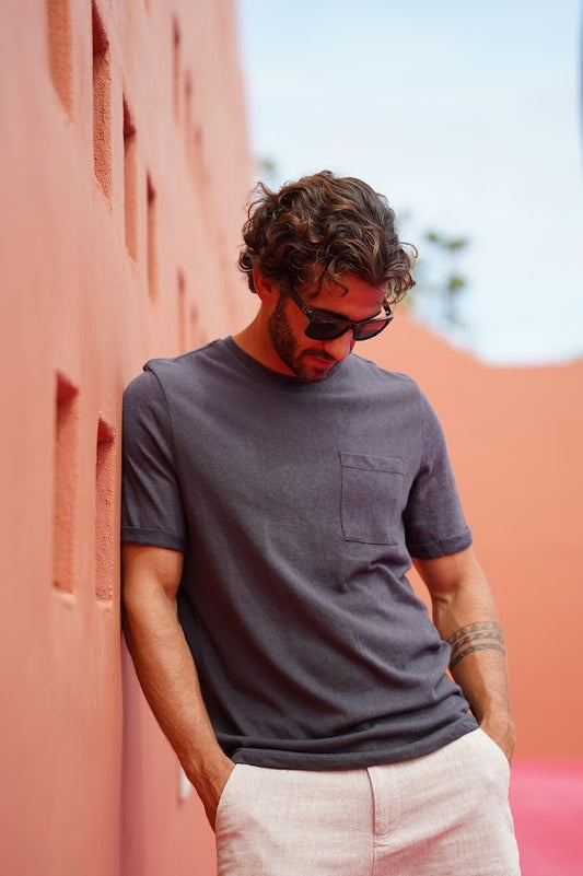 T-shirt poche anthracite media pista