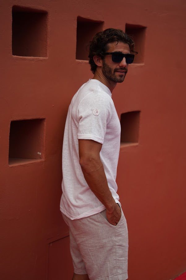 T-shirt poche blanc media pista