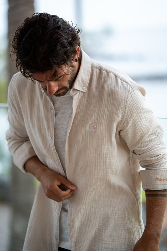 Chemise beige cuchilla