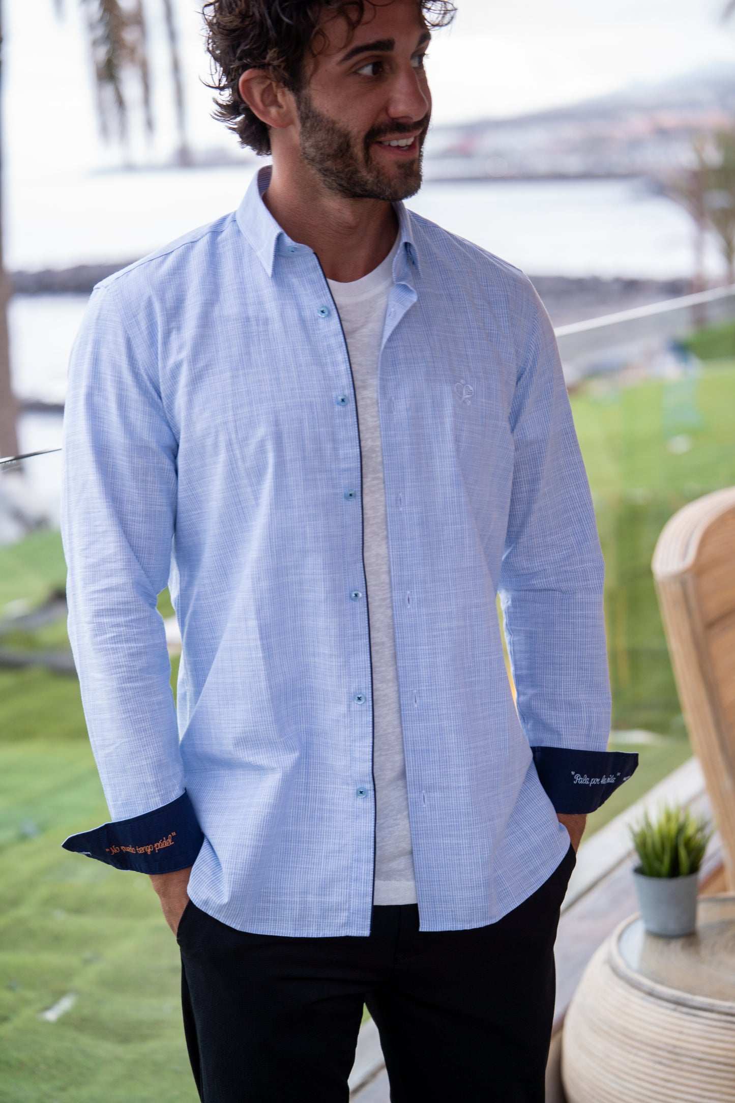 Chemise rayée ciel vibora