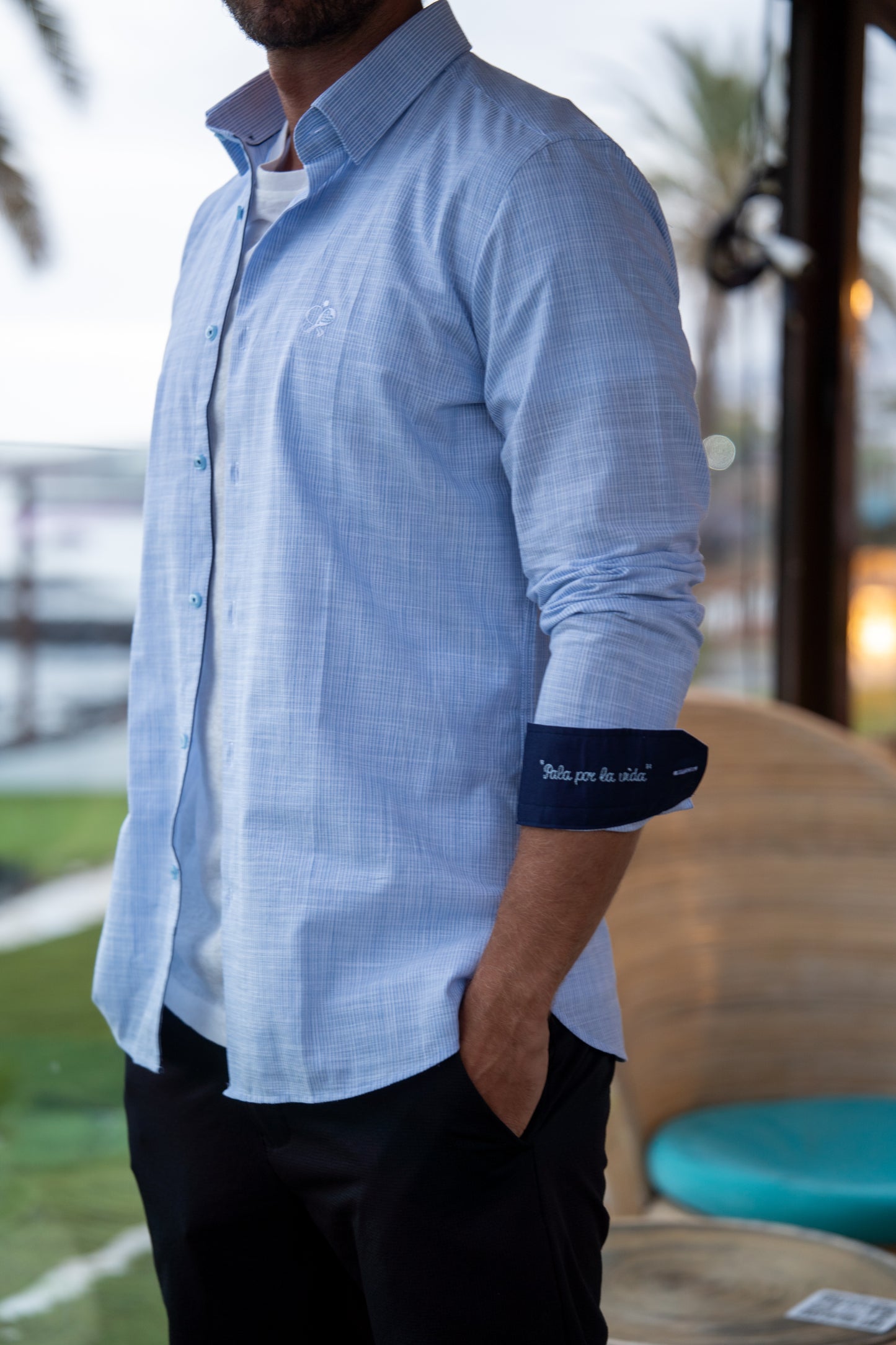 Chemise rayée ciel vibora