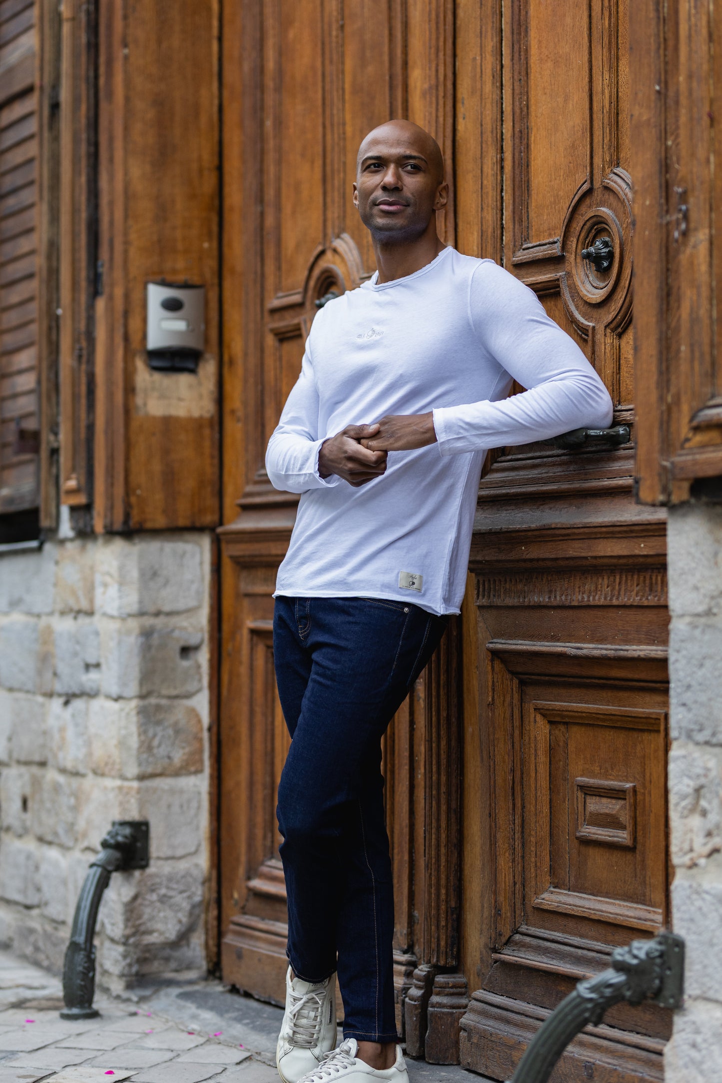 T-shirt blanc manche longue