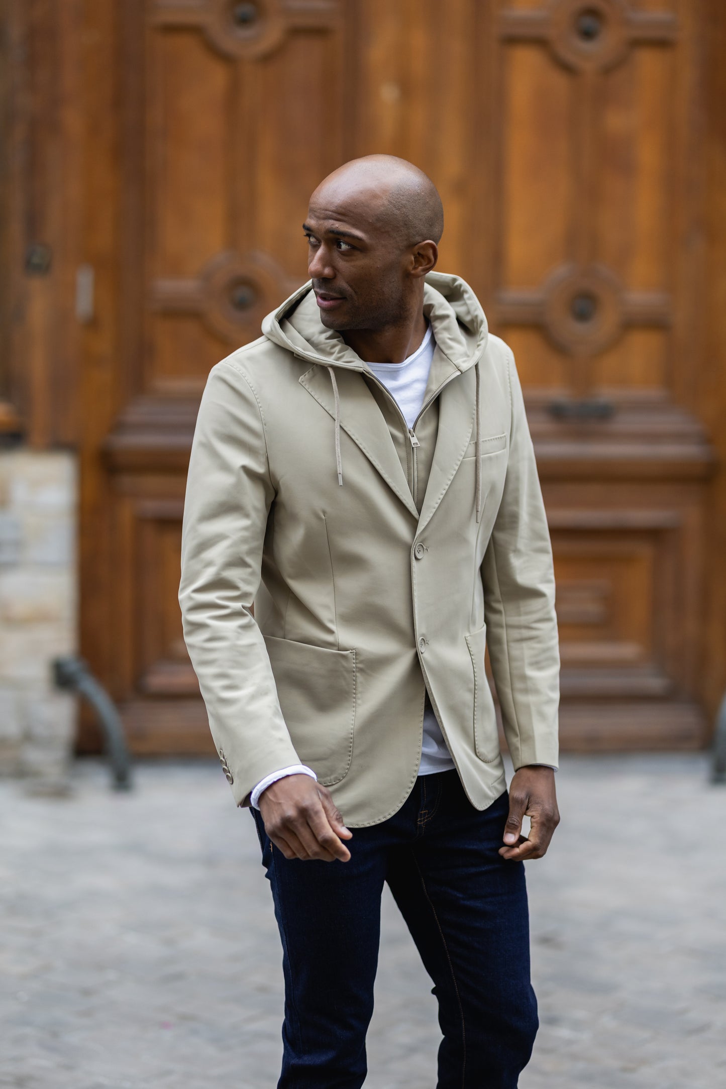 Veste blazer avec capuche amovible