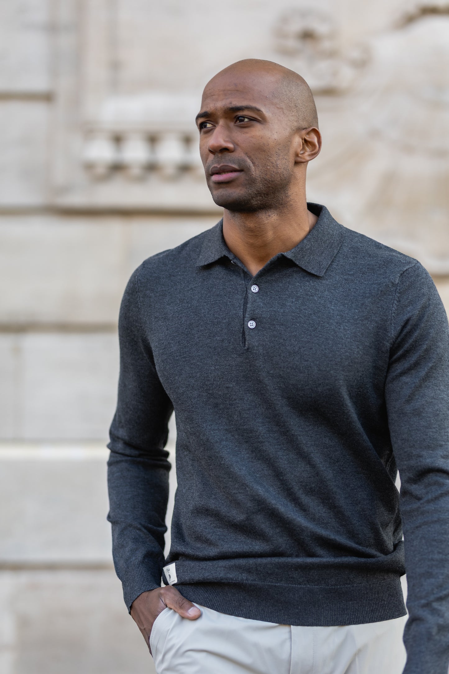 Pull polo gris anthracite